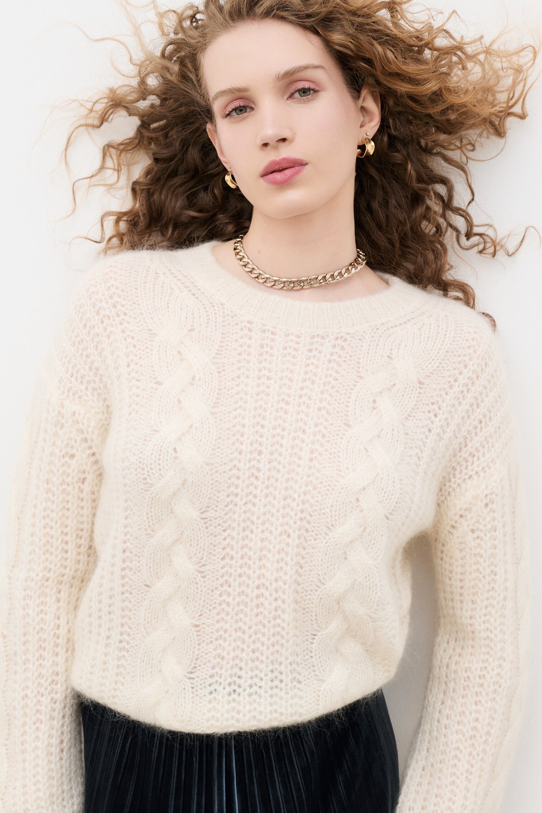 Pull Mleandro ecru femme