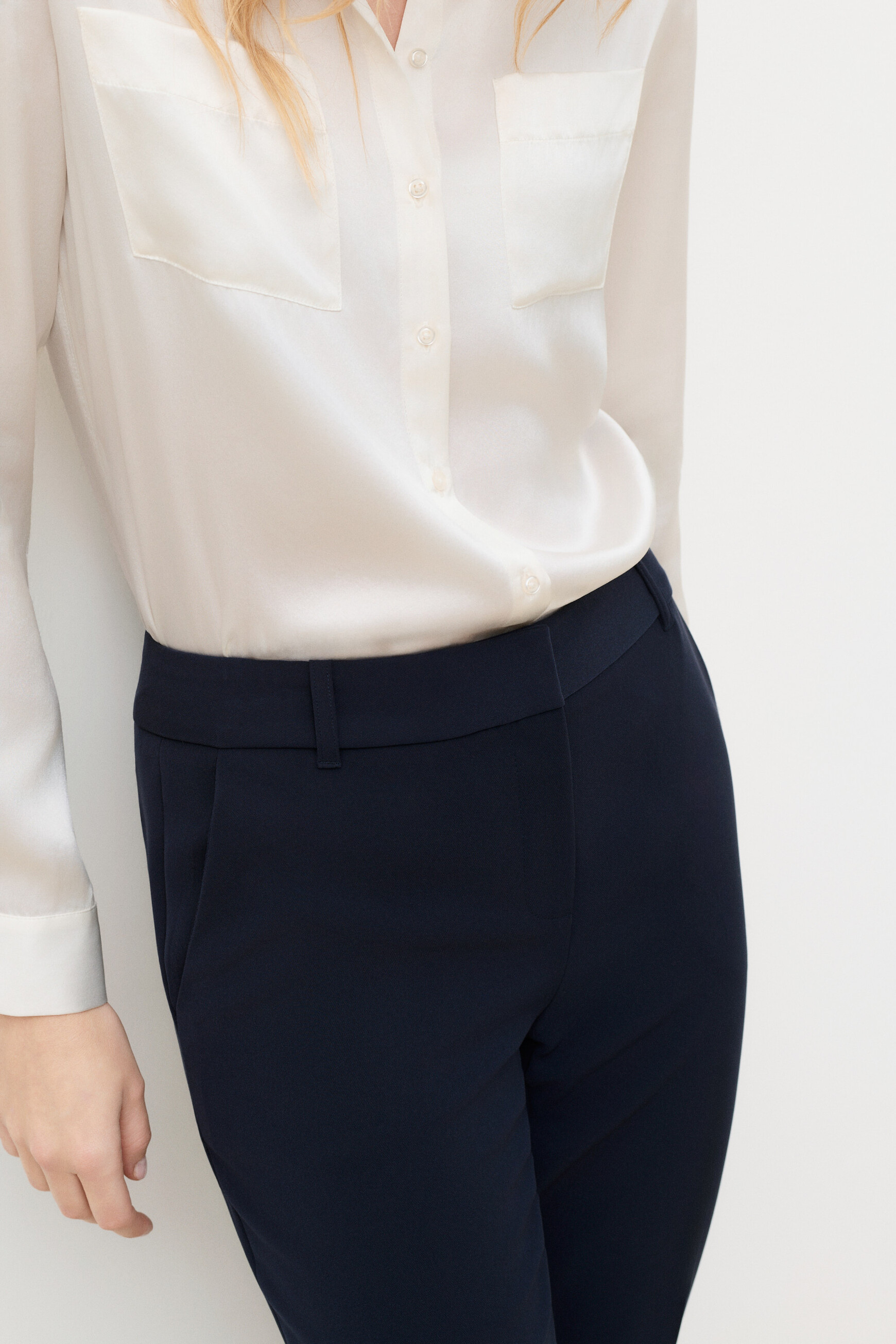 Pantalon pgautier bleu marine femme