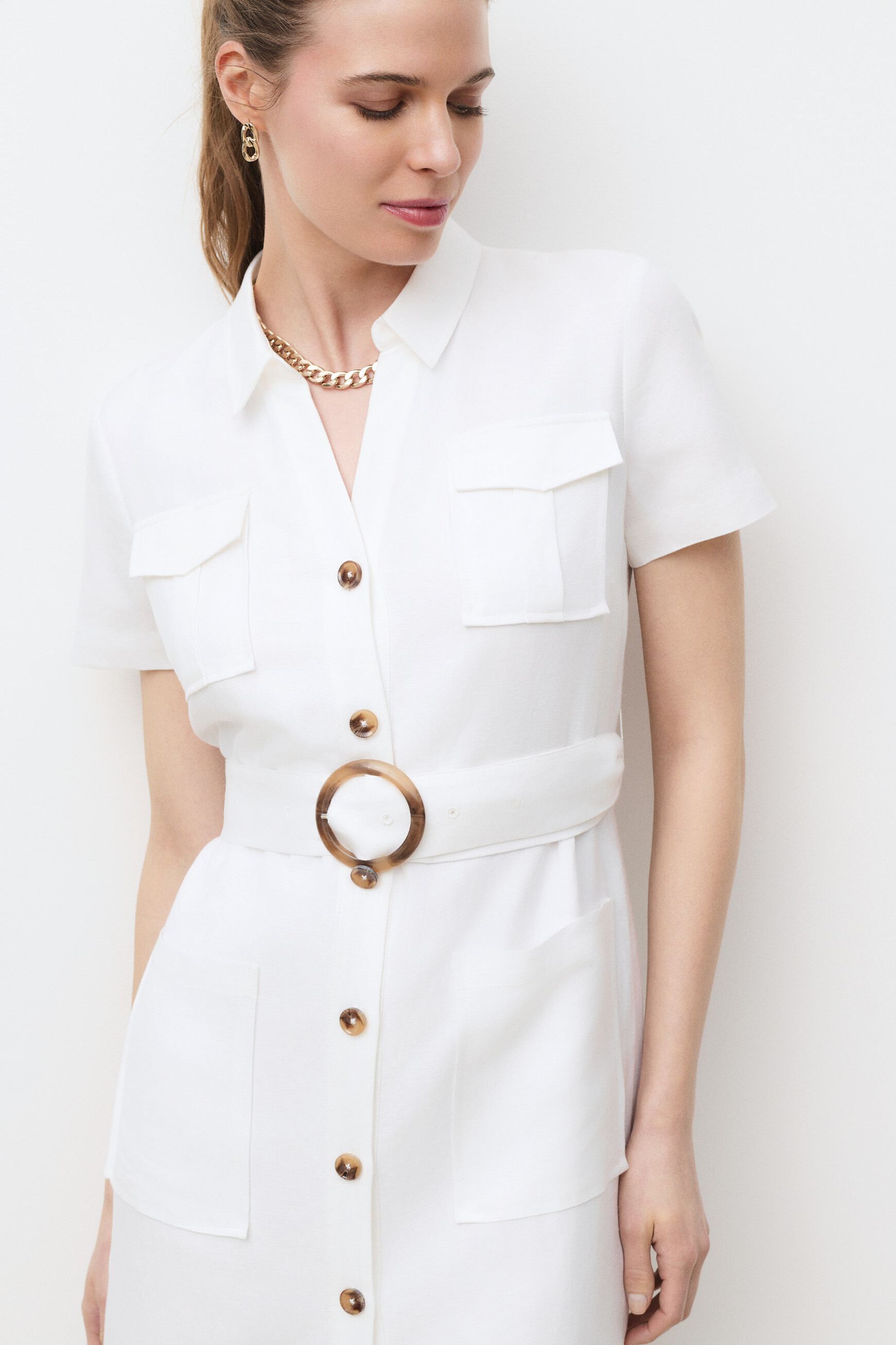 Robe Rlaurine blanc femme