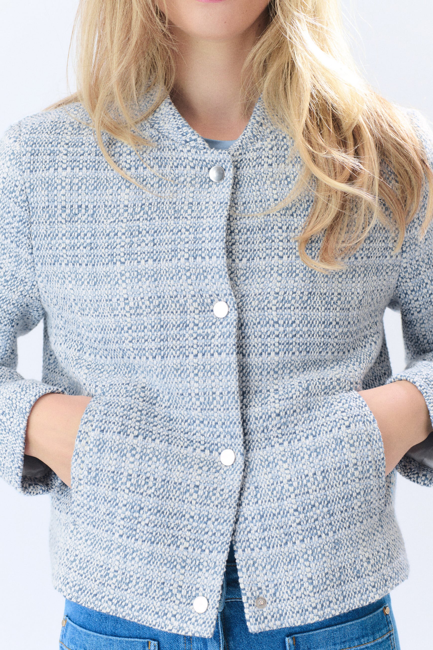 Veste Vienna Tweed bleu ciel femme
