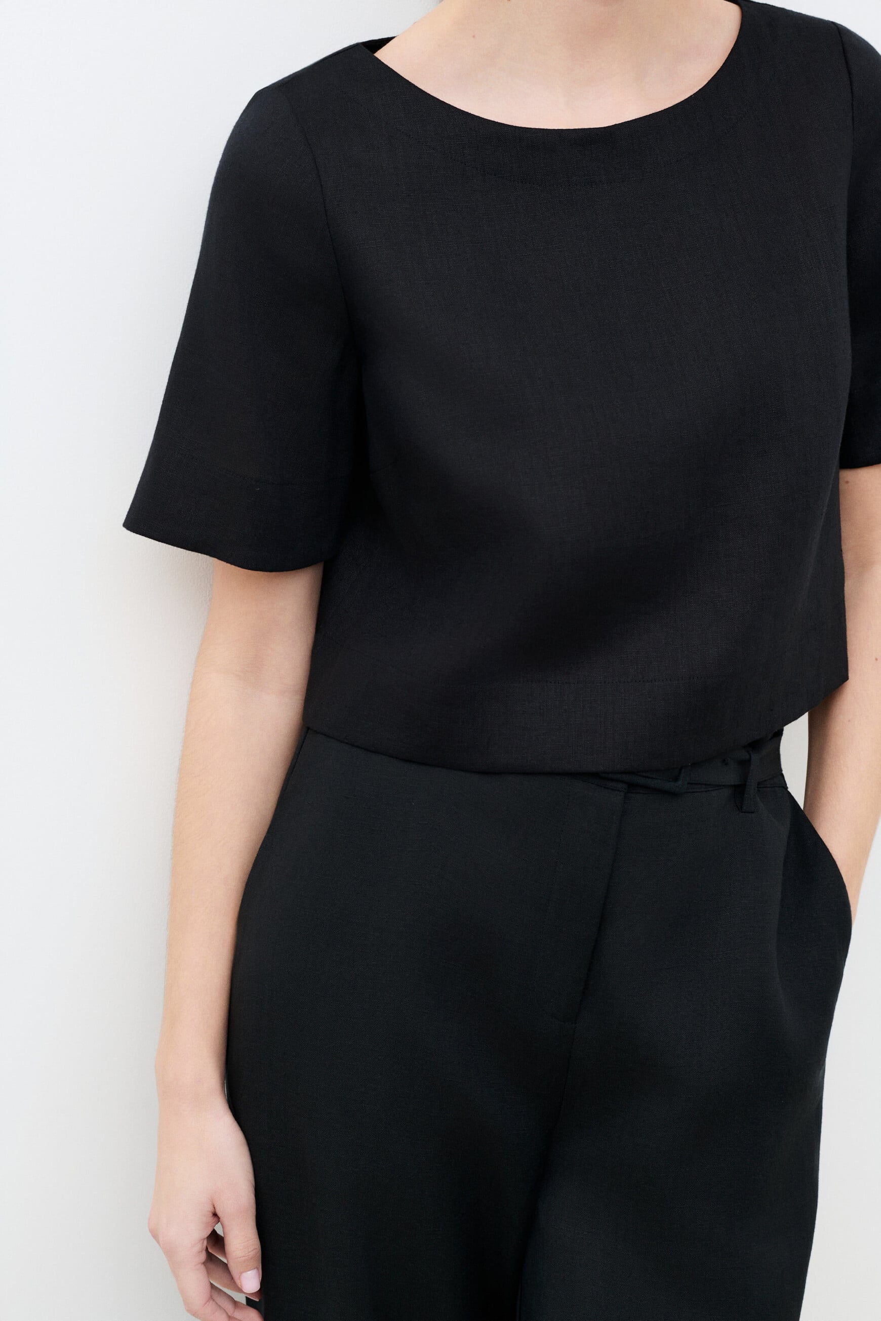 Blouse Cynthia1 100% lin noir femme