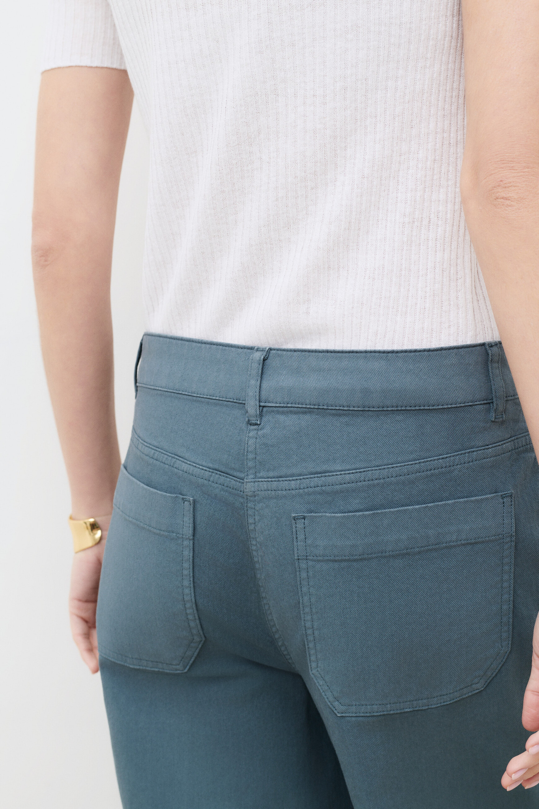 Trousers Pelleycropped teal green woman