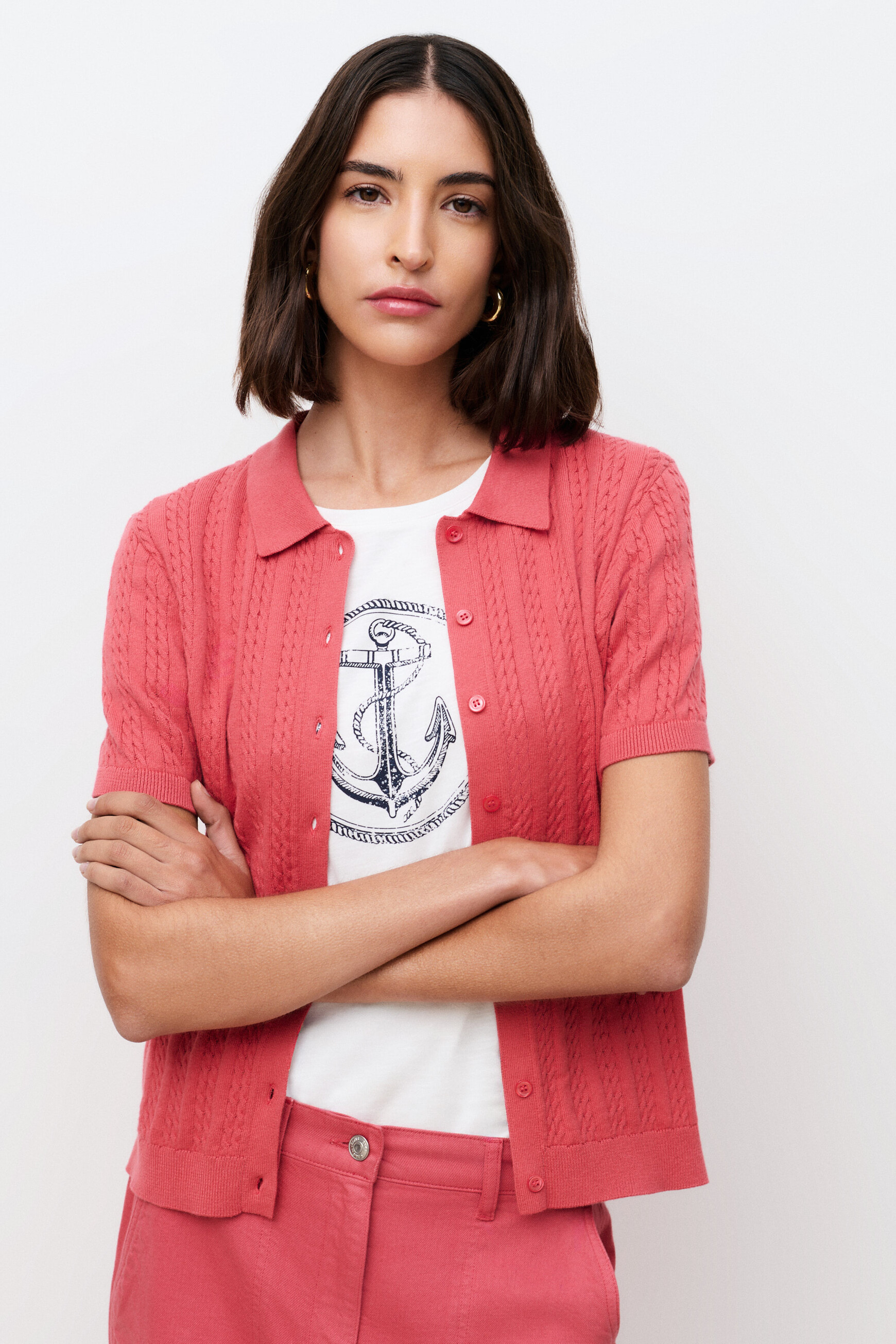 Pull Barbara rose framboise femme