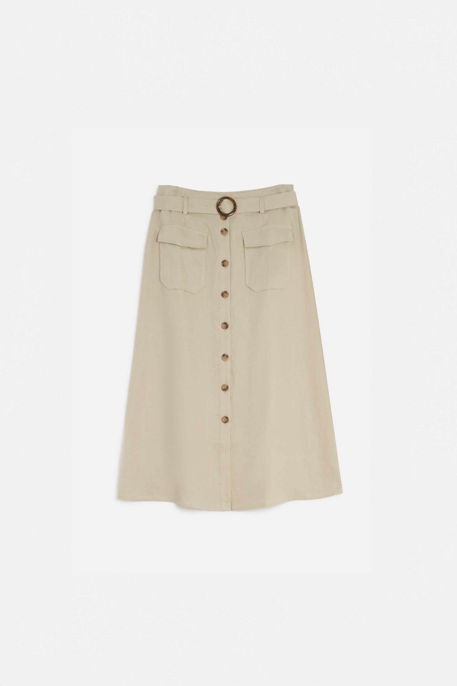 jupe agnes 100% lin taupe femme