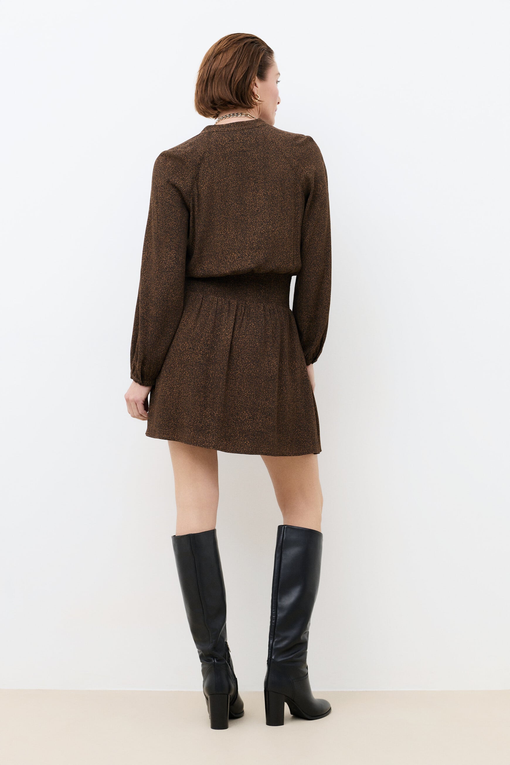 Jurk Rsylvia chocoladebruin vrouw