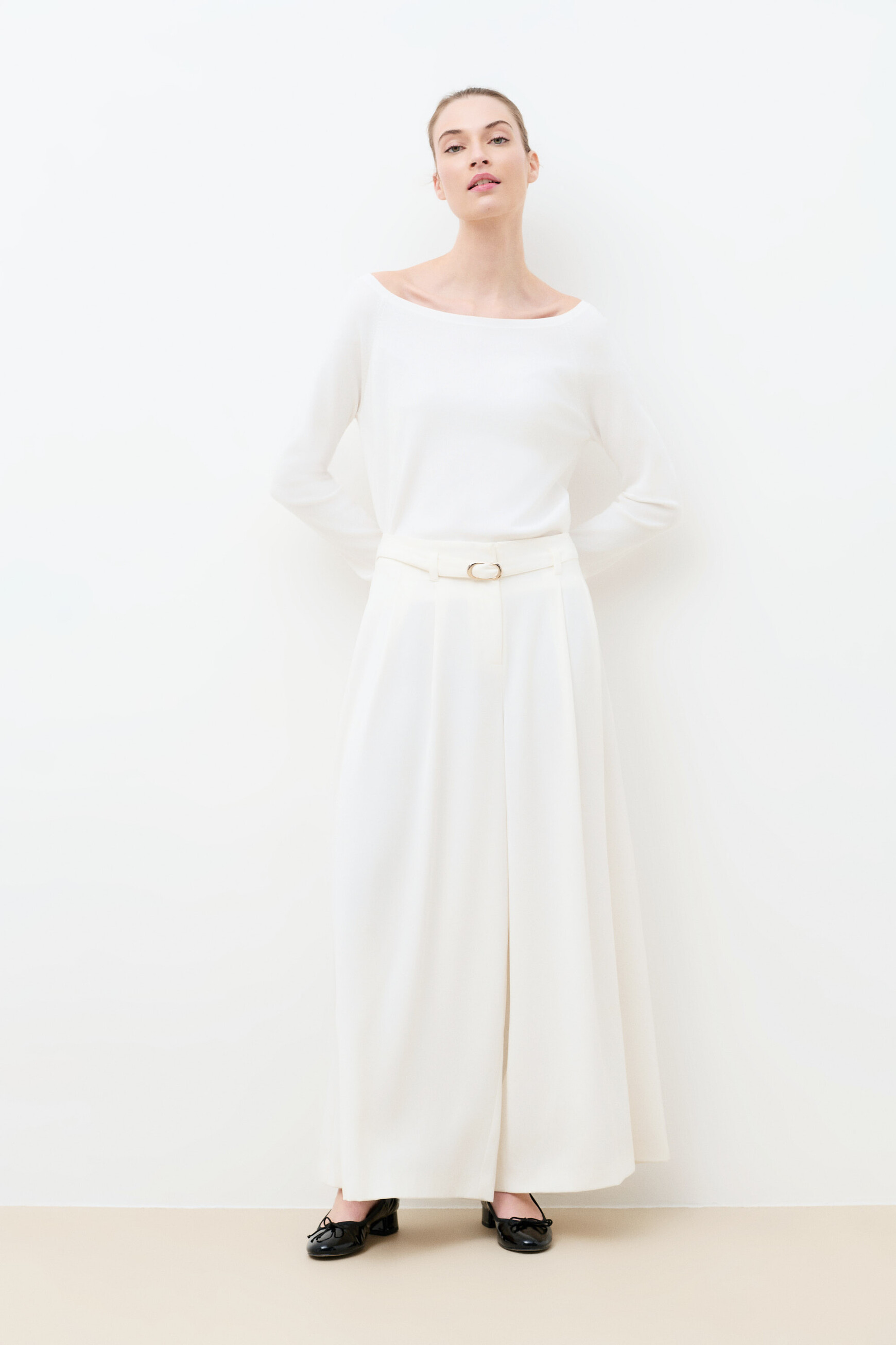 Pantalon Pinceau ecru femme