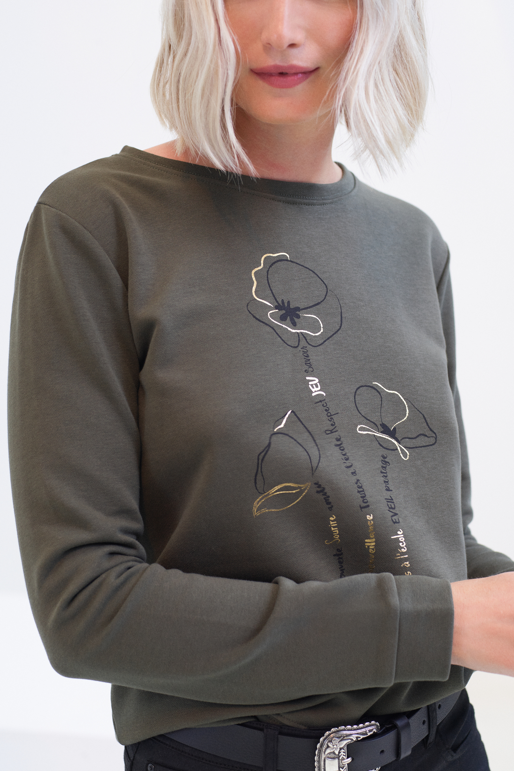 Sweatshirt Jason khakigroen vrouw