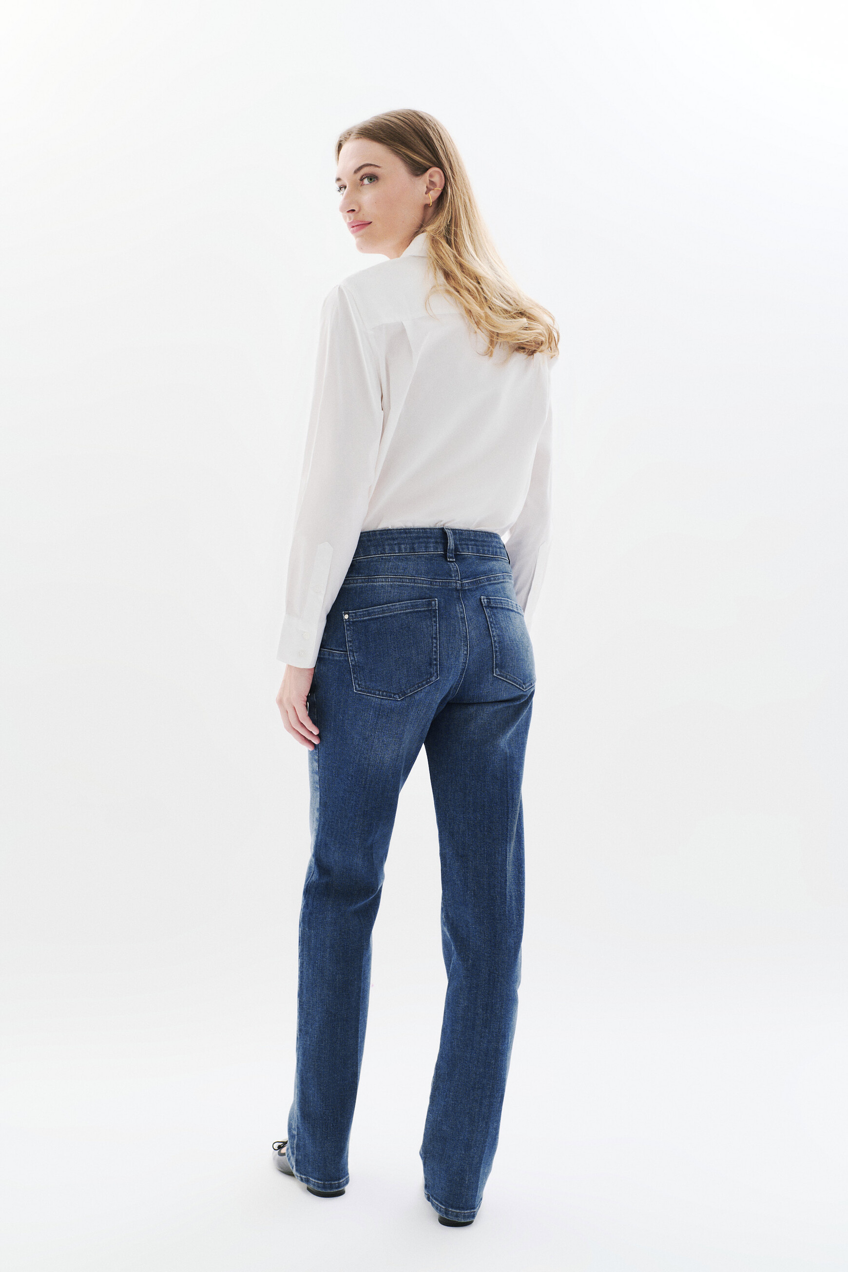 Pcomelongjean2 trousers stone denim woman