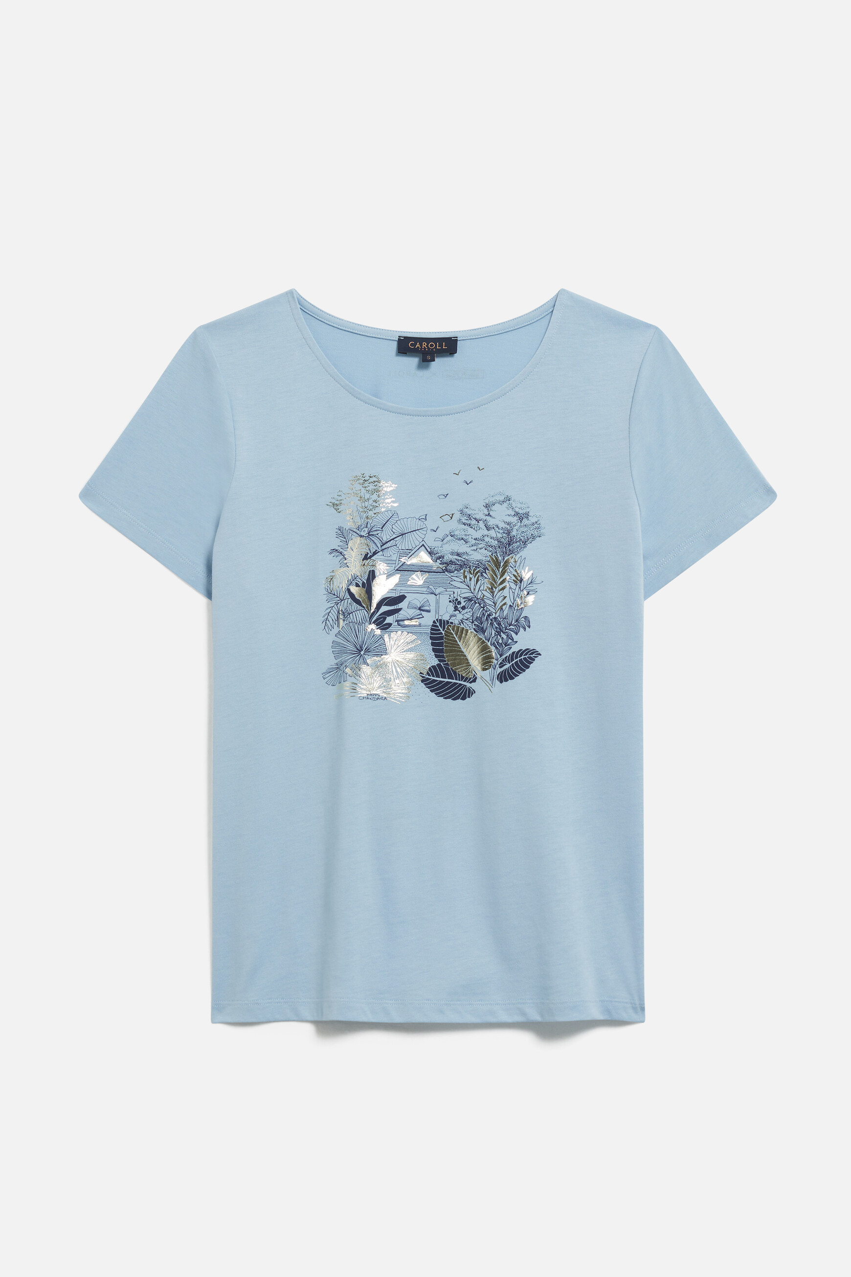 T-shirt Toutes &agrave; l'&eacute;cole Taxime house denim stone vrouw