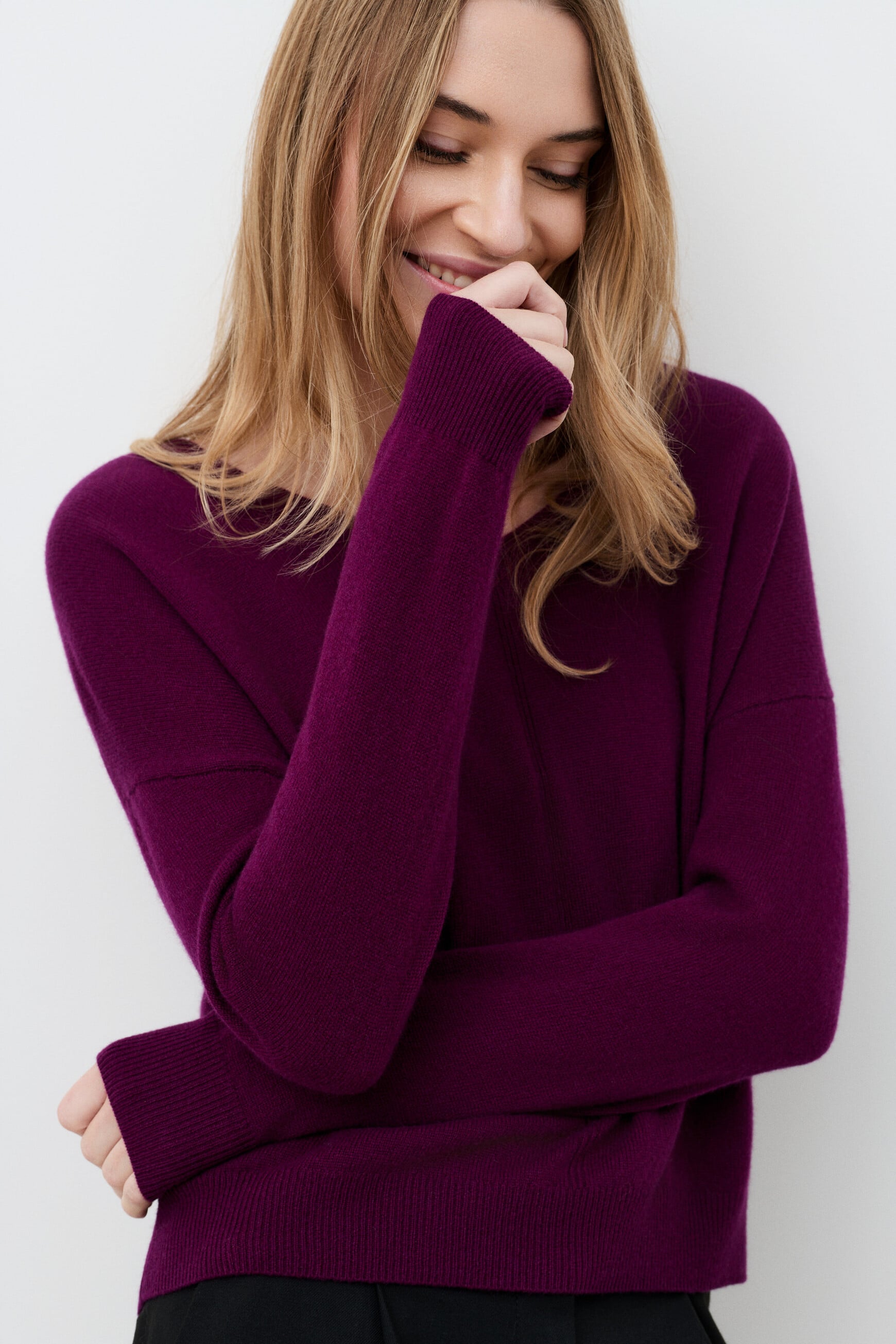 Mthelmina 100% cashmere sweater plum woman