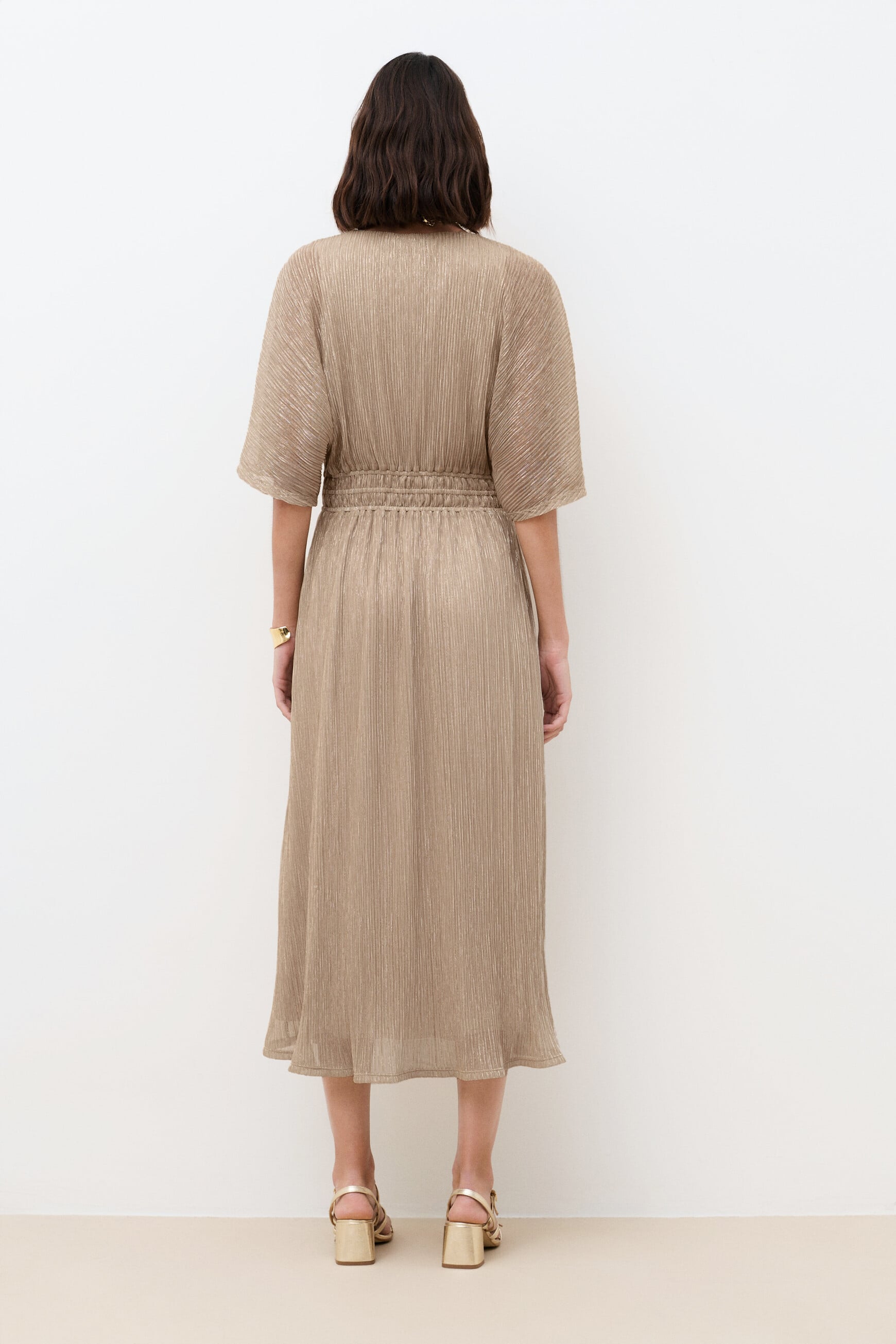 Robe Rshano couleur or femme