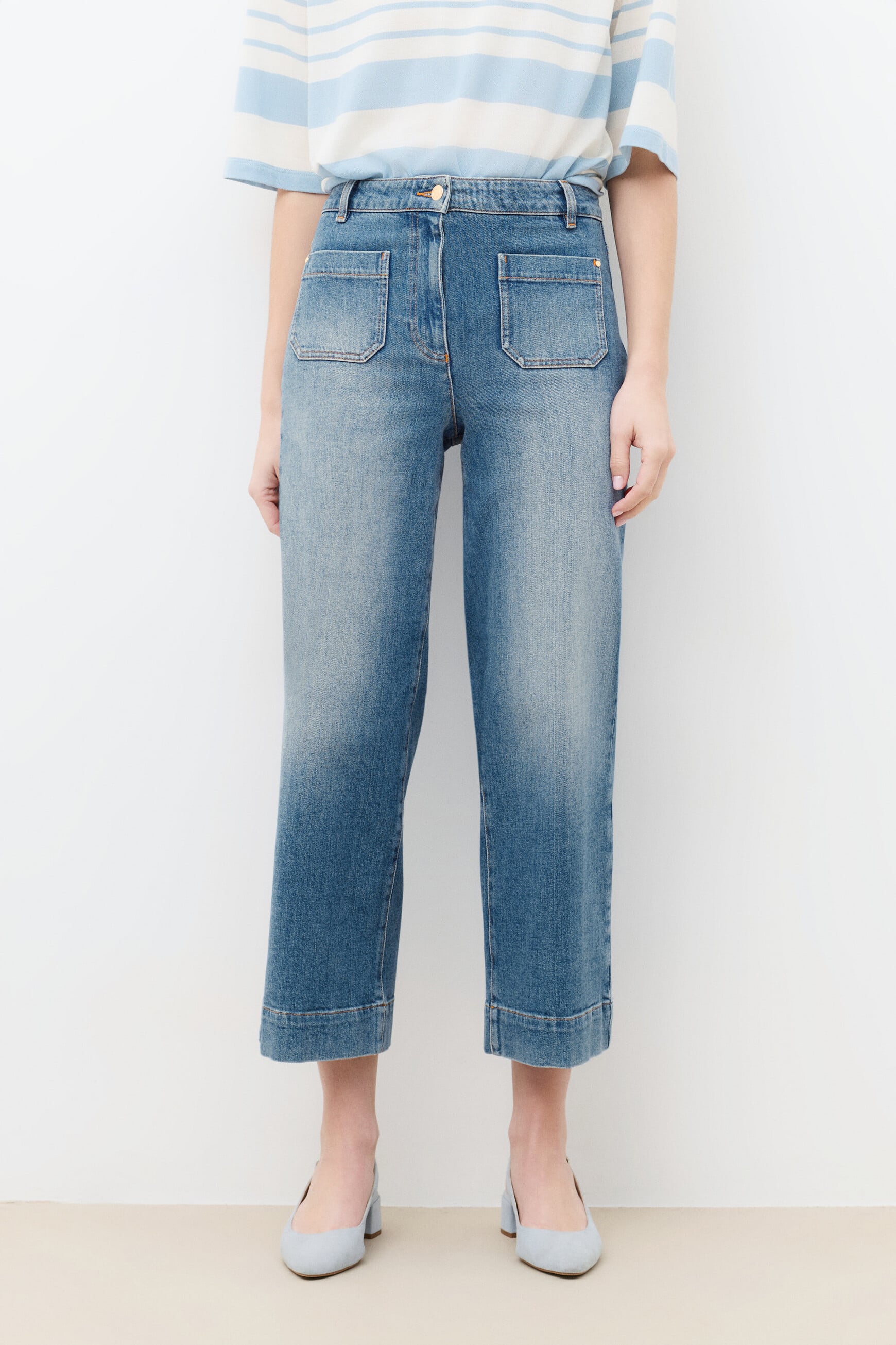 Pantalon Pelleycroppedj denim stone femme