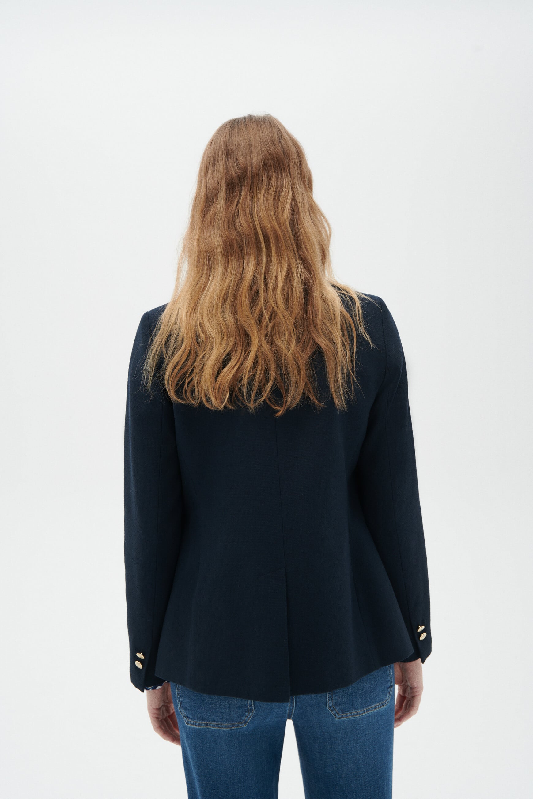 blazer maina double boutonnage bleu marine femme