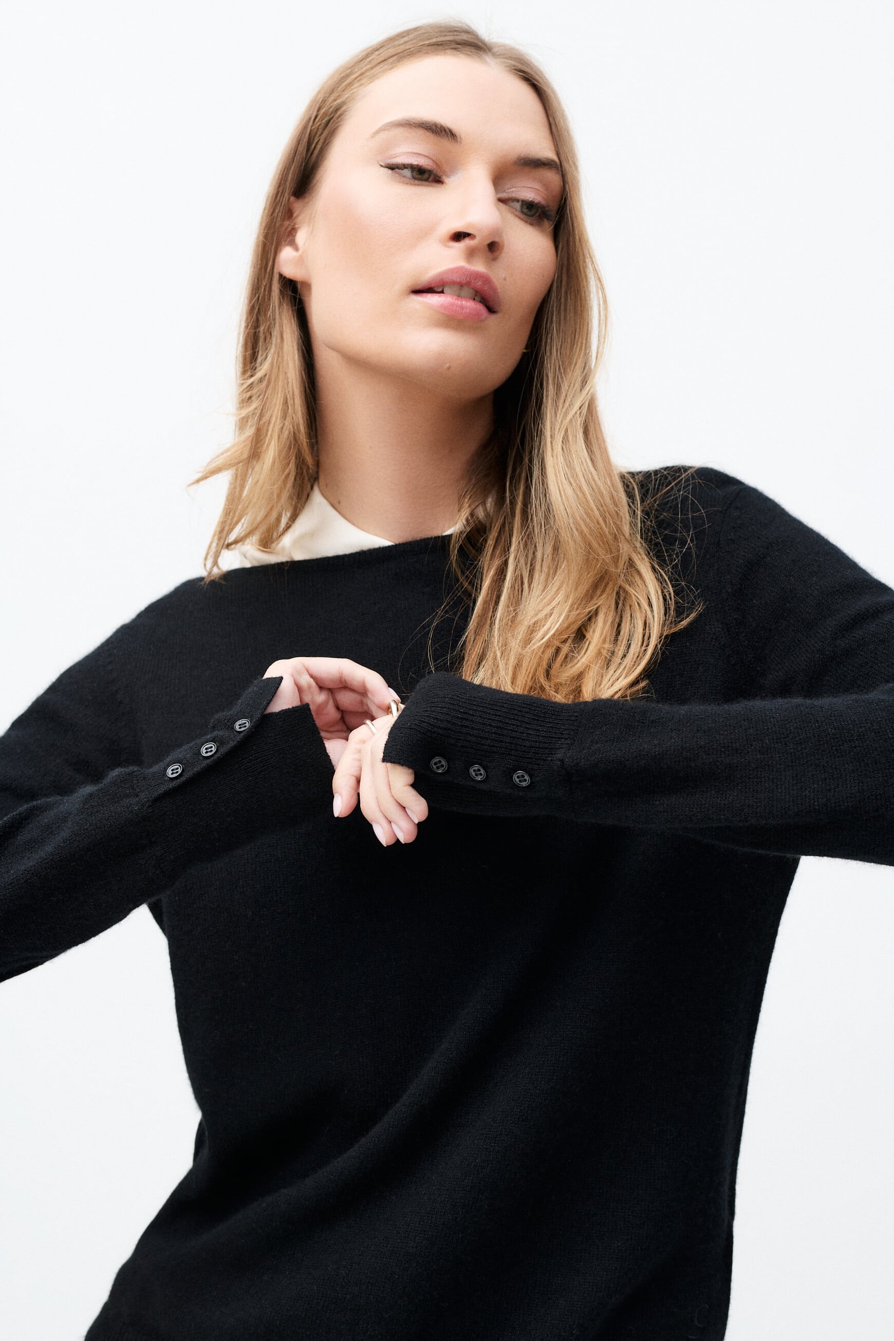 Mzoan Pullover 100% Kaschmir schwarz damen