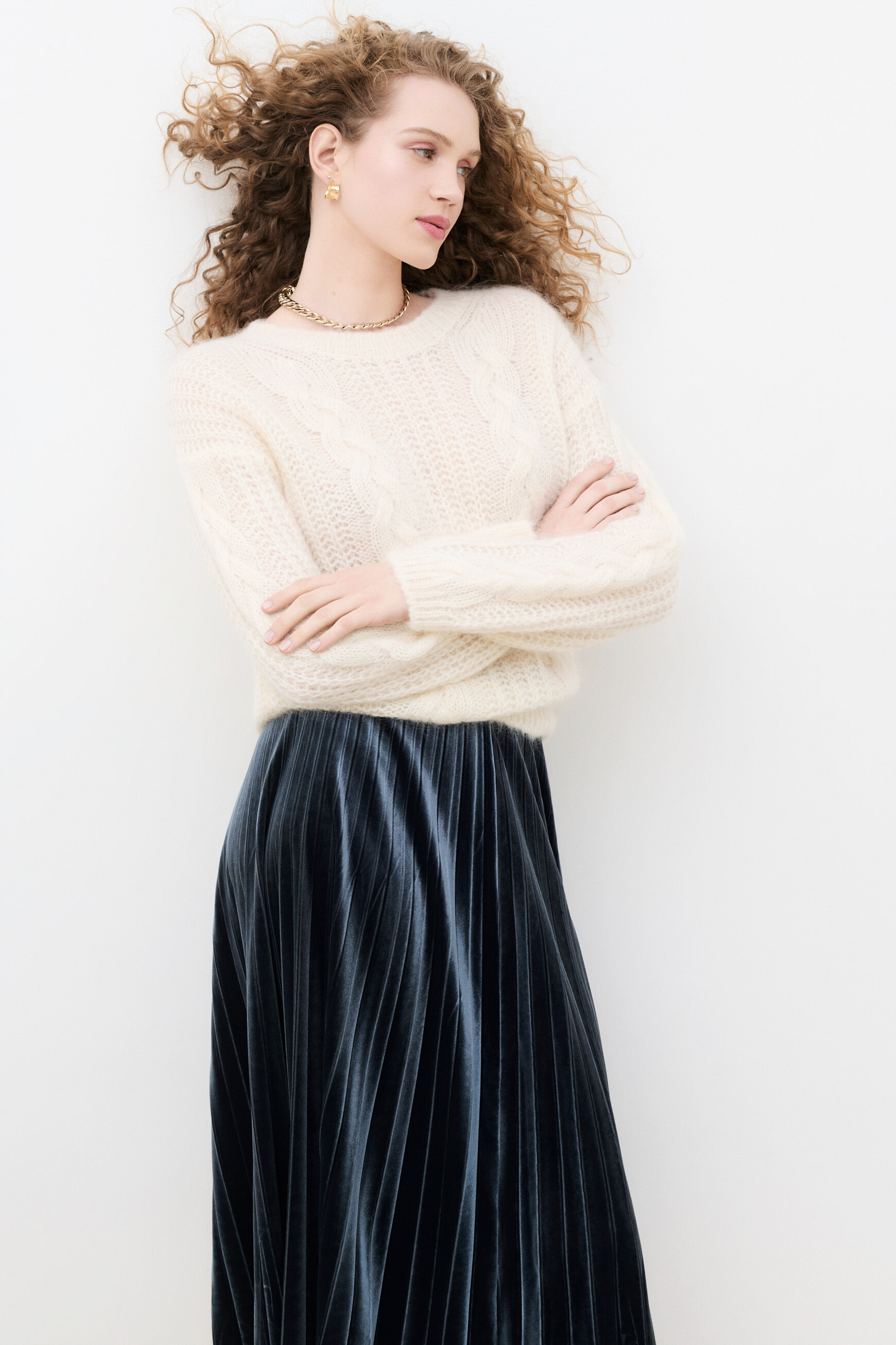 Pull Mleandro ecru femme