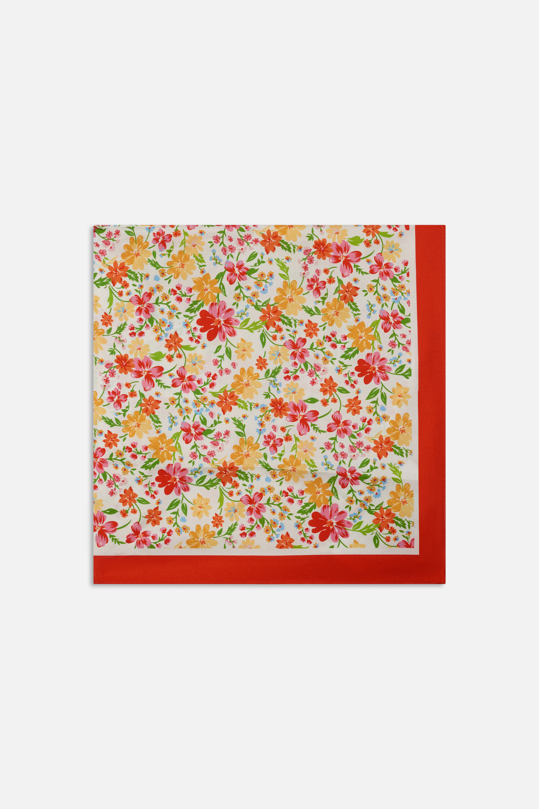 Pa&ntilde;uelo Lapreppy 100% seda rojo coral mujer
