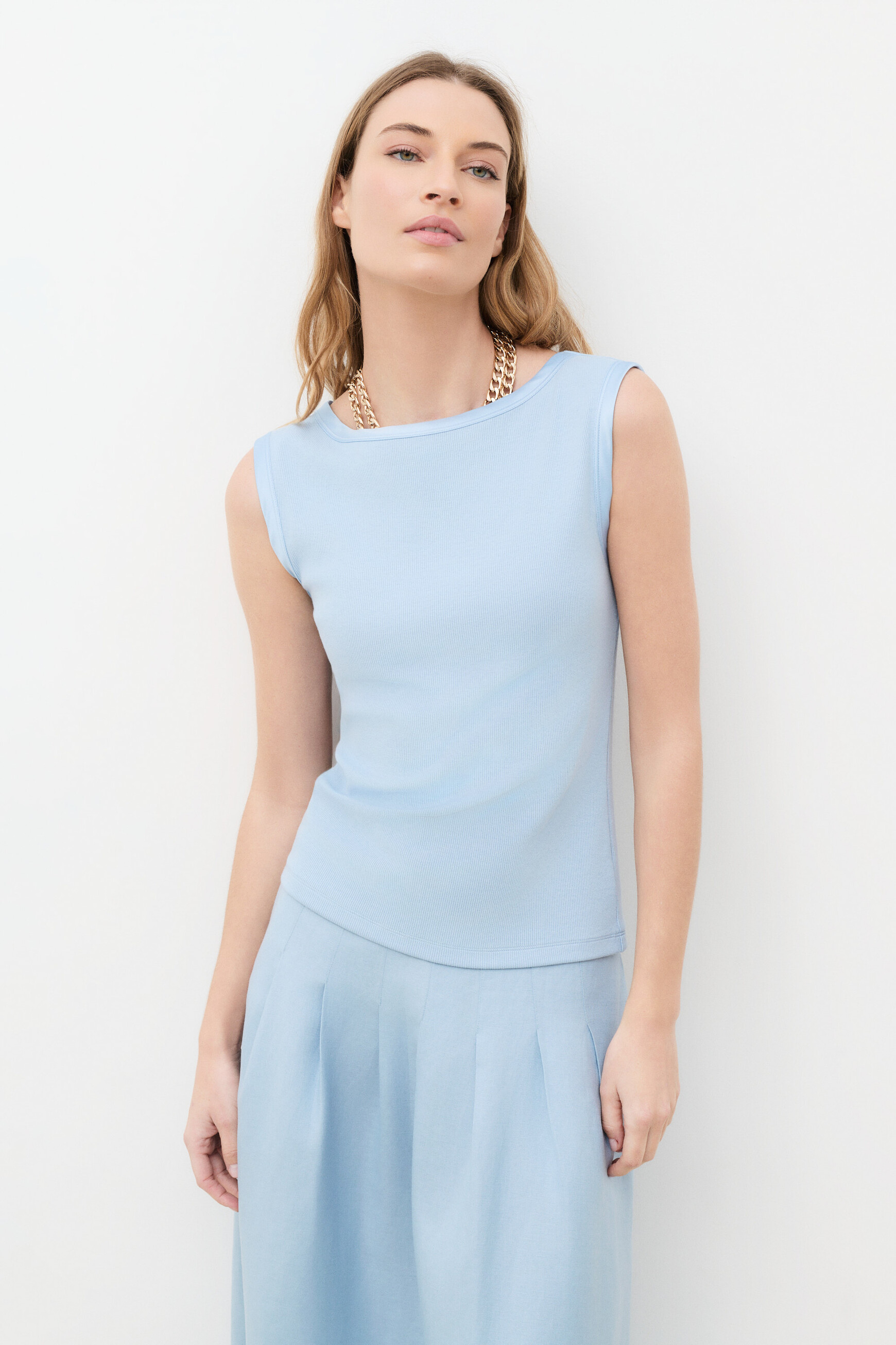 T-shirt Tluce bleu clair femme