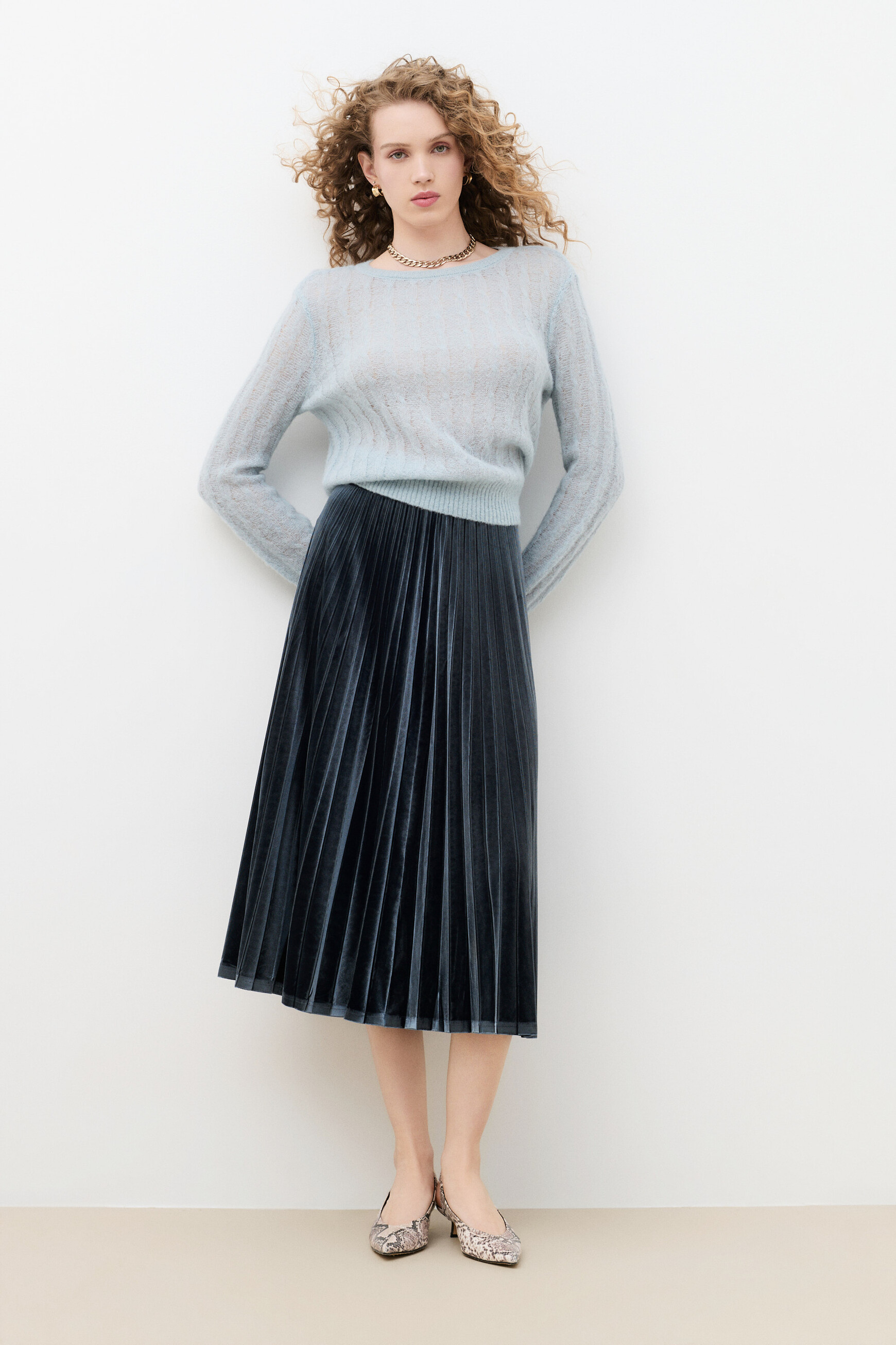 Pull Msydney bleu gris femme