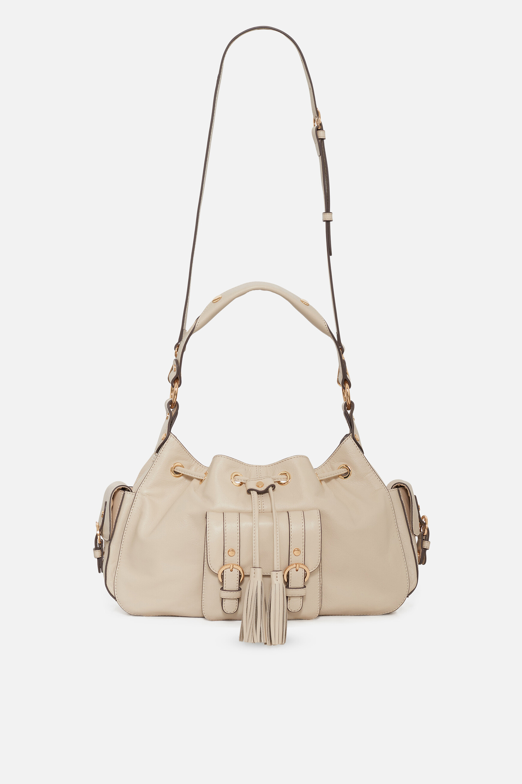 Borsa Victoria in pelle naturale avorio donna