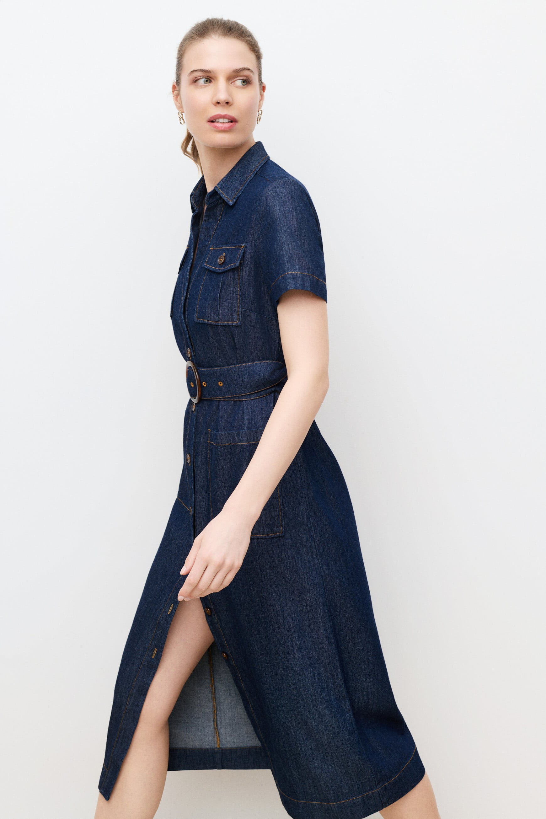 Vestido Rlaurine2 denim double stone mulher