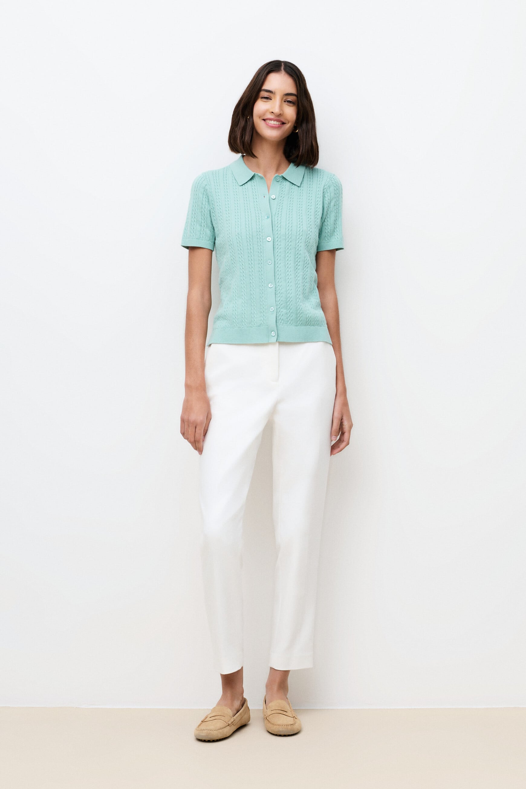 Pull Barbara vert clair femme