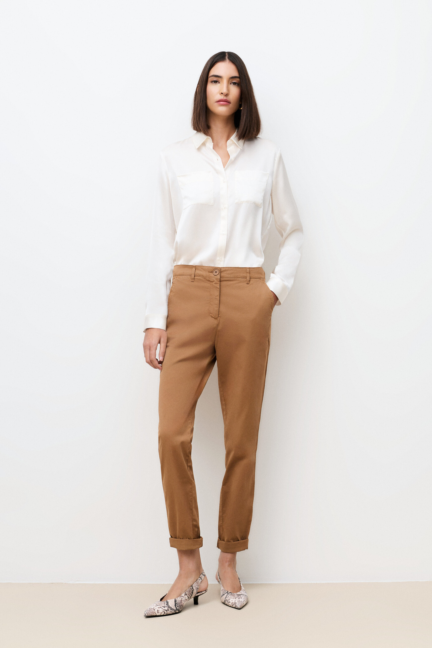 Pantaloni Adelmo cammello donna