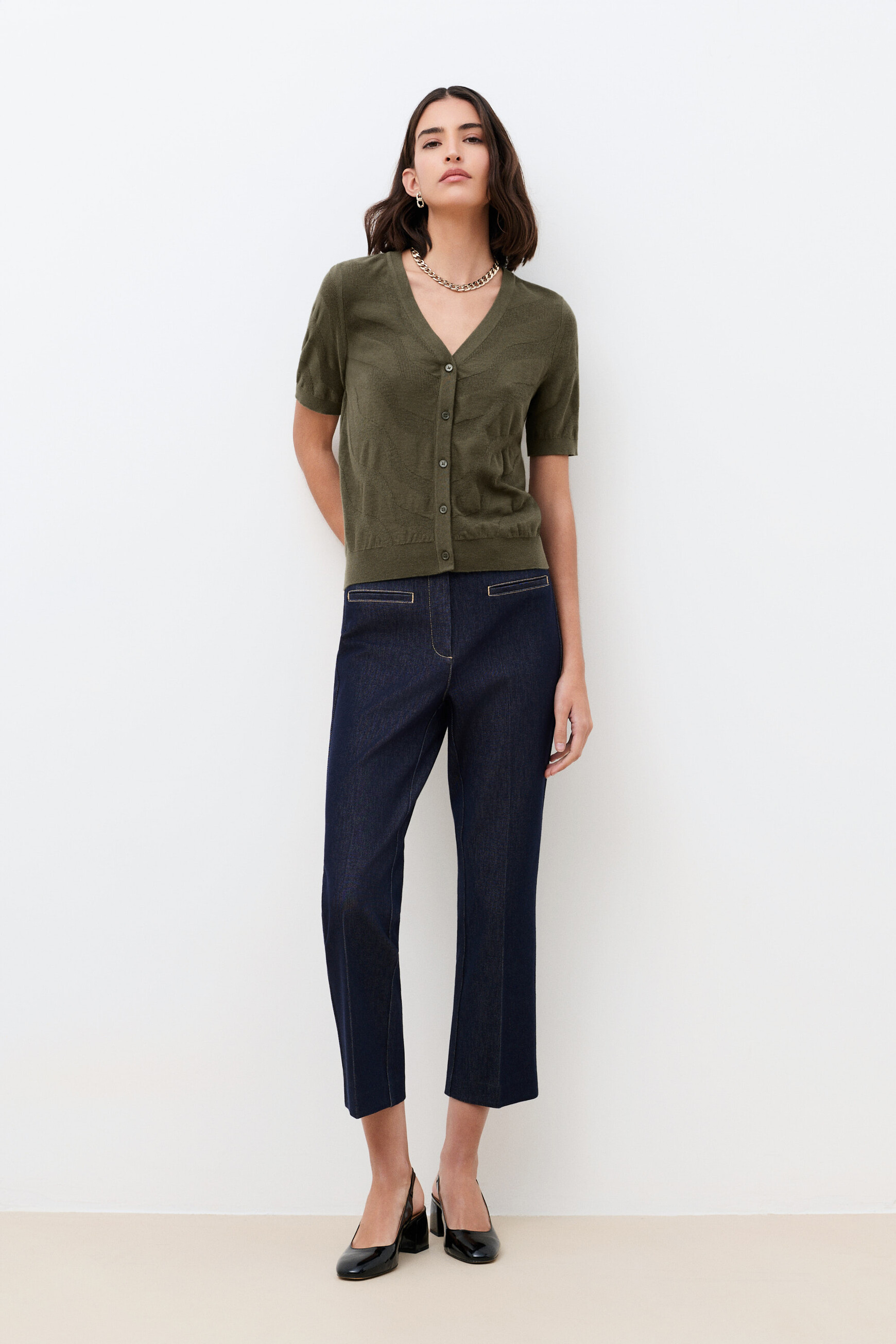 Gilet Maisie vert kaki femme