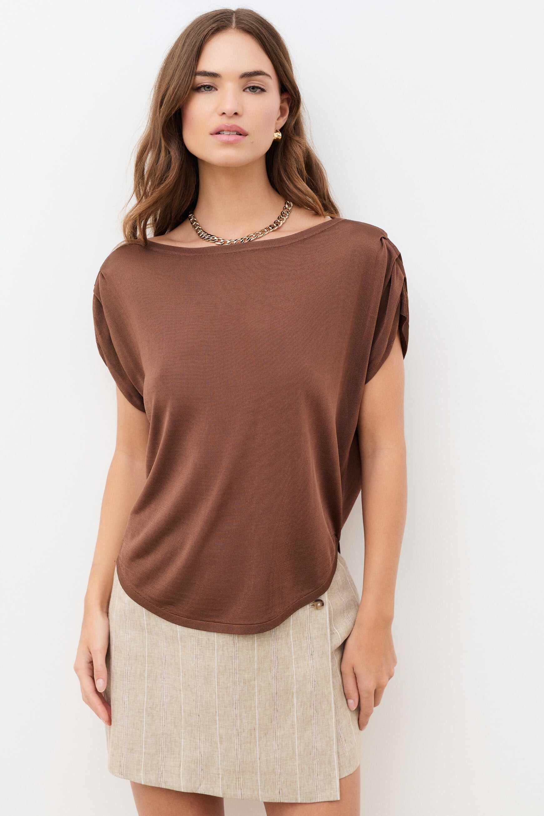 Pull Debbie marron femme