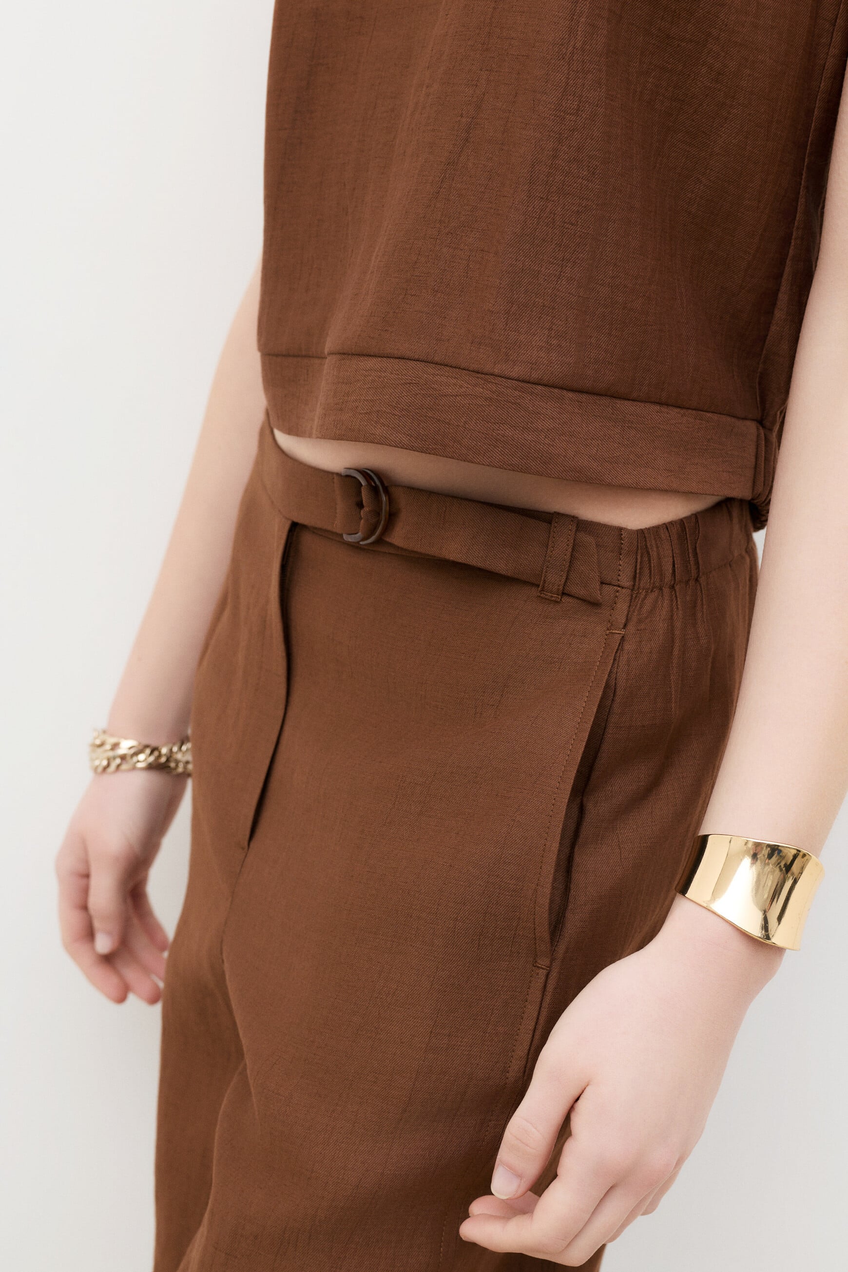 Pantalon Paradis marron fonc&eacute; femme