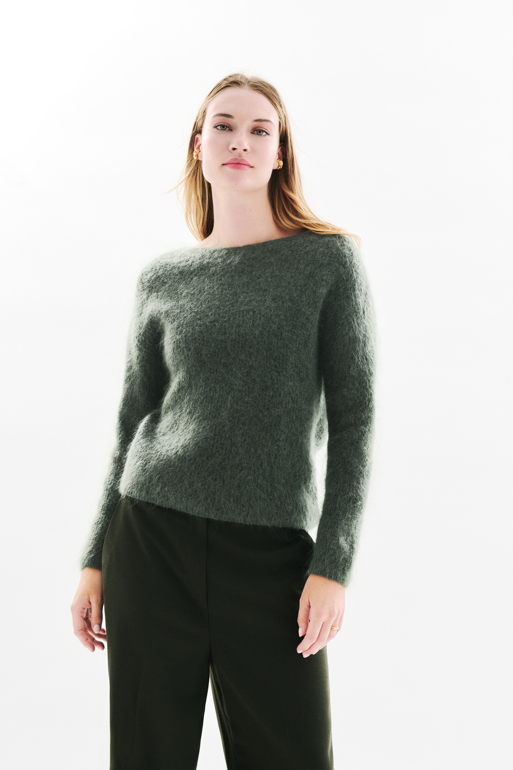 Pull Maggie vert kaki femme
