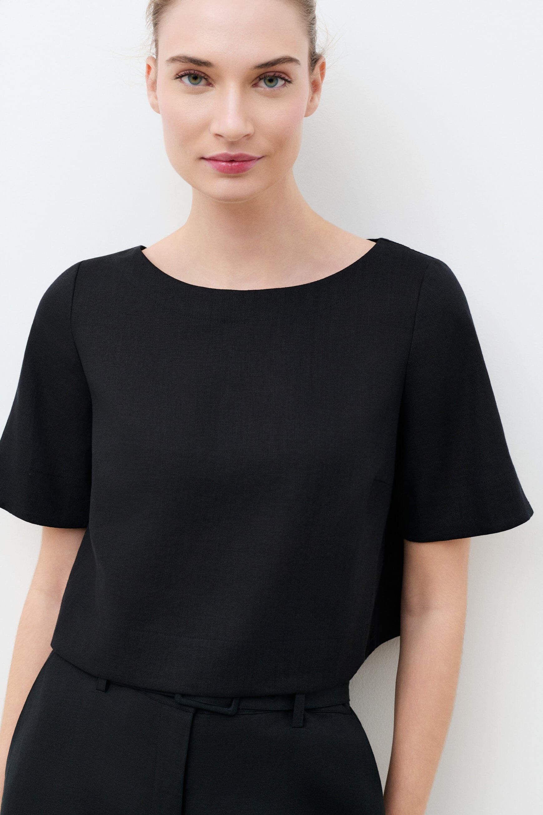 Blouse Cynthia1 100% lin noir femme