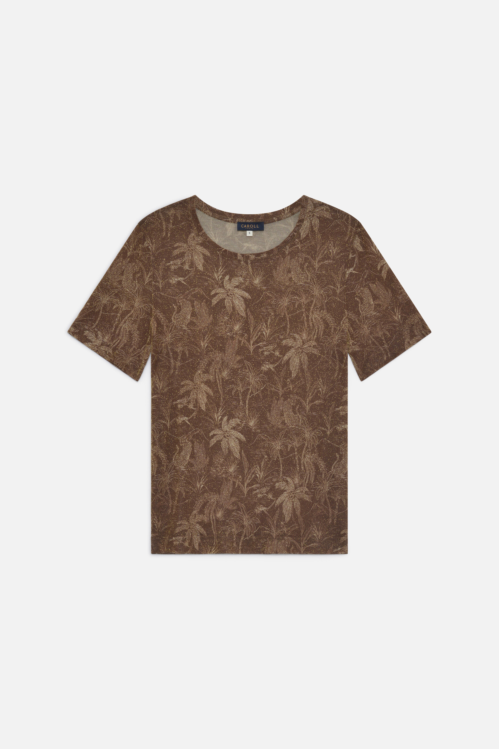 Camiseta Tjoana-Jungle marr&oacute;n oscuro mujer