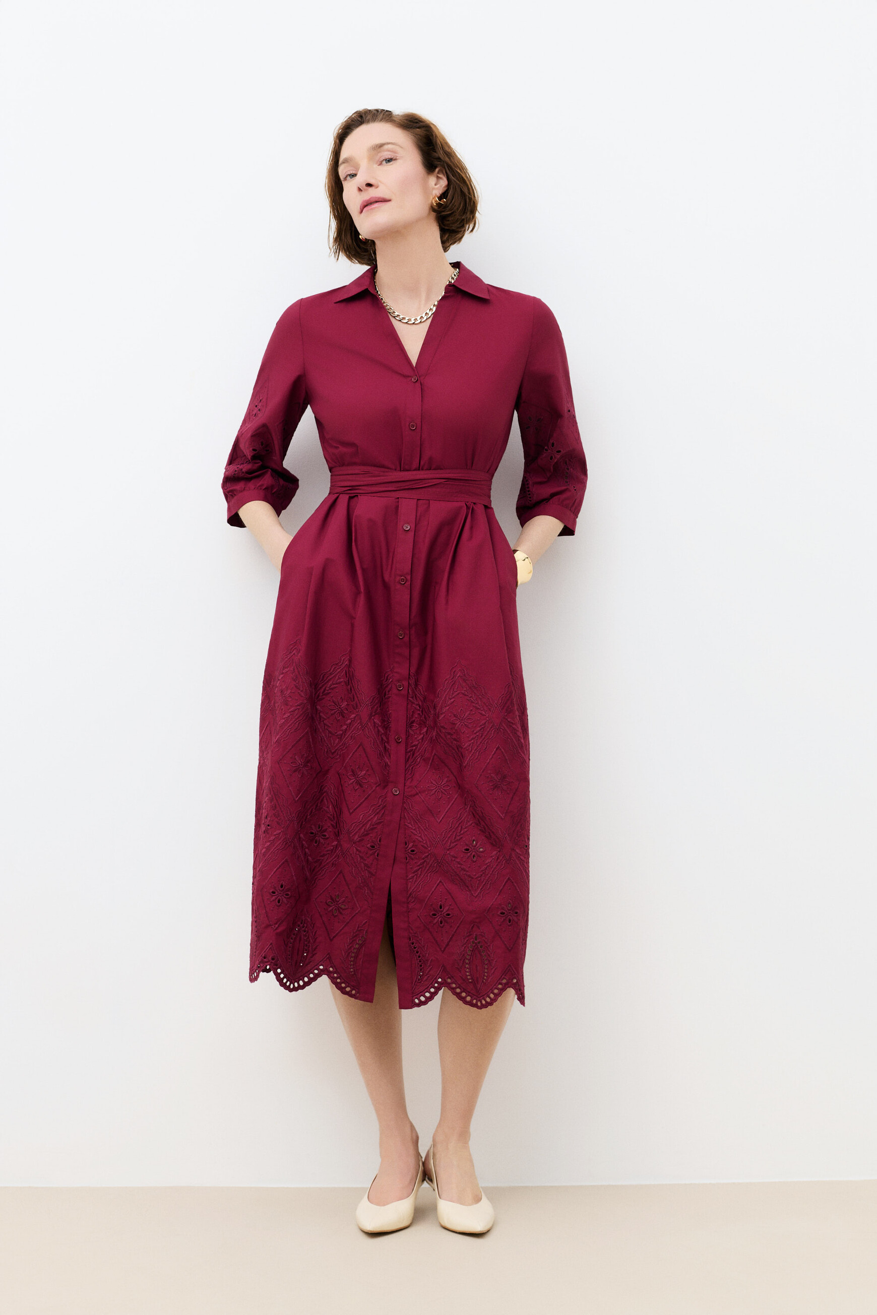 Vestido Romy bordeaux mulher