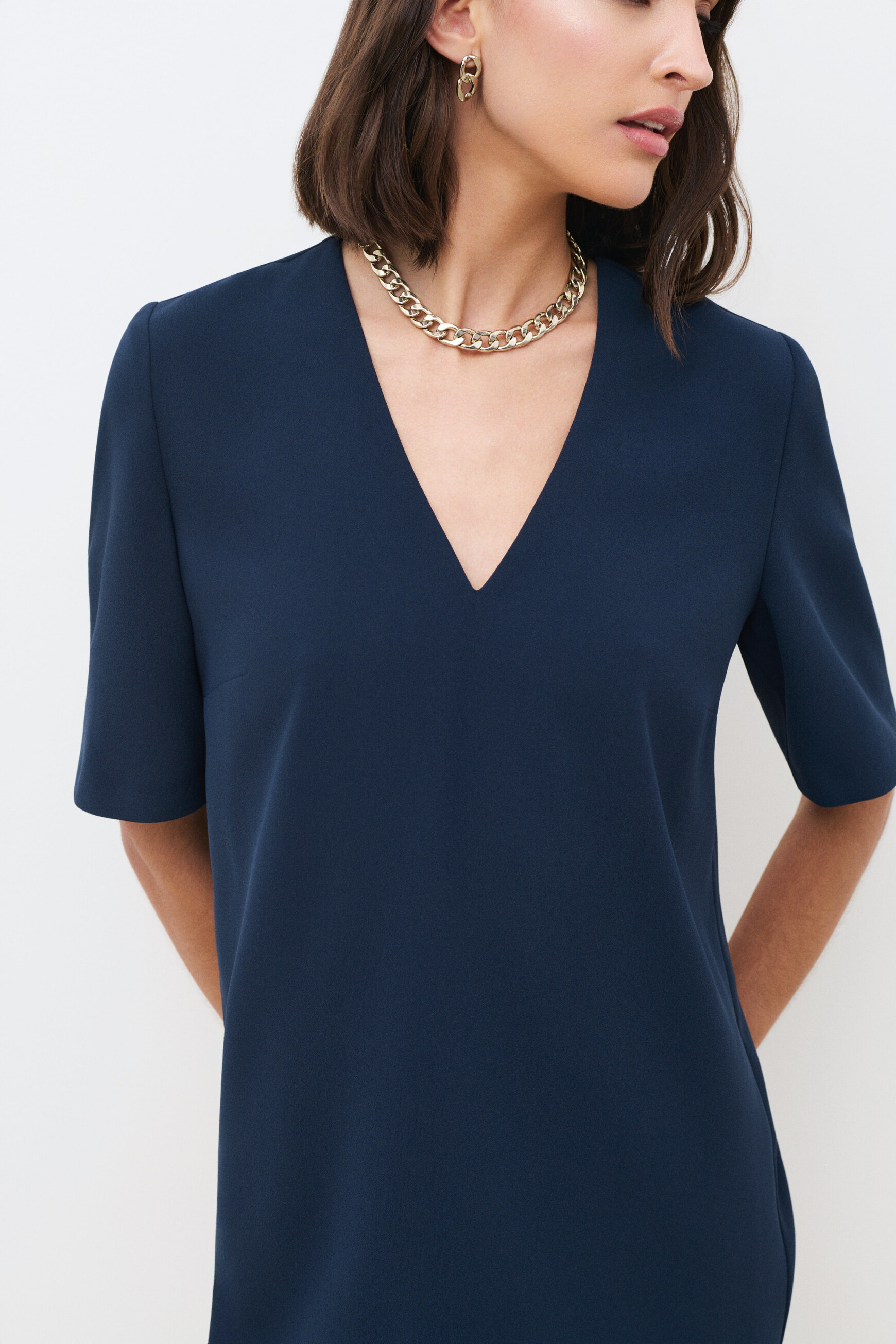 Robe Rprecieuse bleu marine femme
